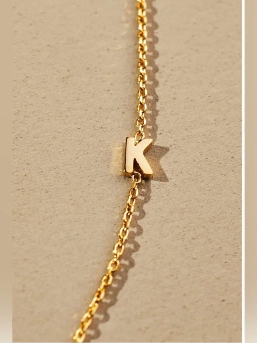 Anthropologie Asymmetric Initial Monogram Necklace (K) in Gold